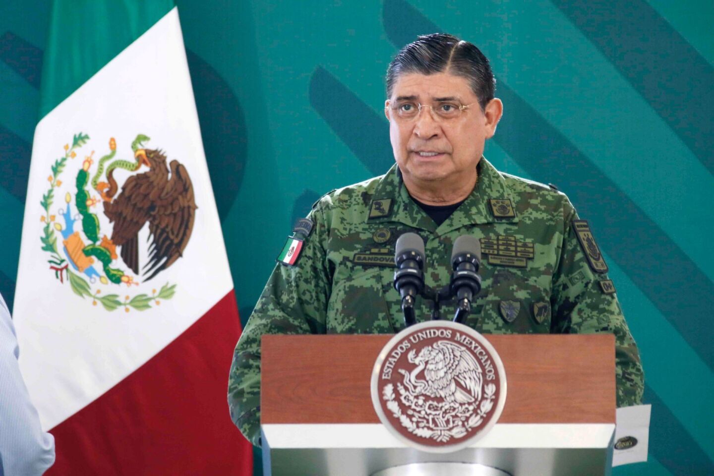 Luis Cresencio Sandoval González, secretario de la Defensa Nacional, en conferencia de prensa matutina desde el municipio de Benito Juárez, Quintana Roo.