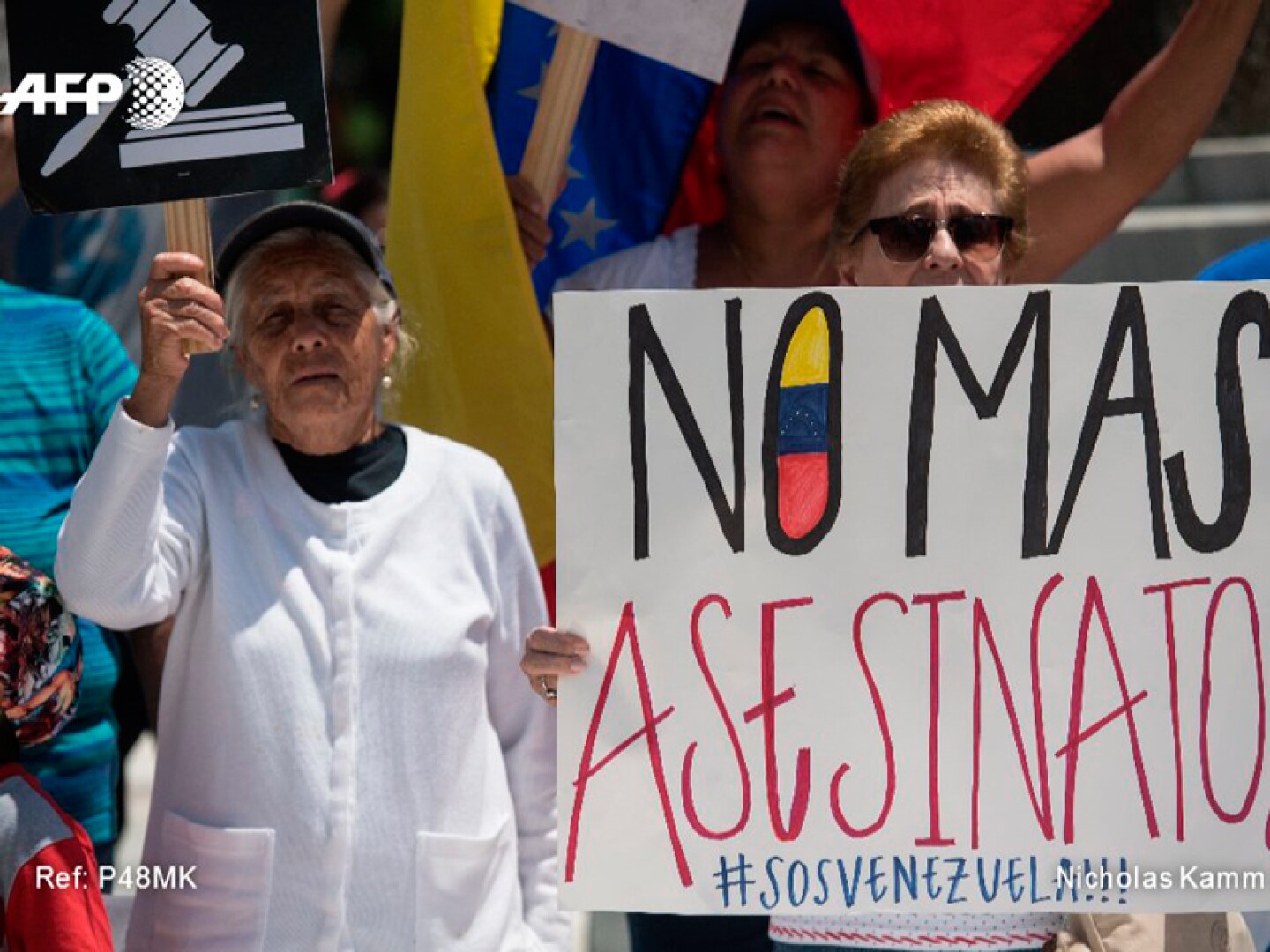 Protestas ante OEA por crisis Venezuela Foto: AFP