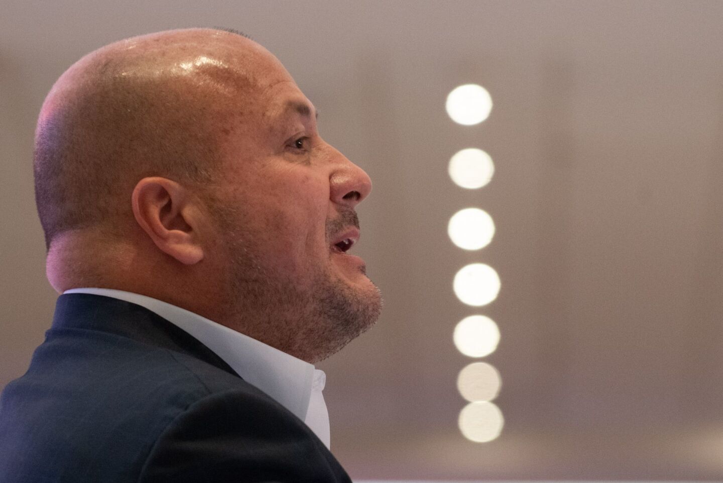 Enrique Alfaro, gobernador de Jalisco, durante su participación en la Convención Nacional Democrática de Movimiento Ciudadano (MC).