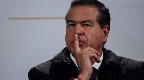 Ricardo Mejía Berdeja durante la conferencia de prensa matutina desde Palacio Nacional.