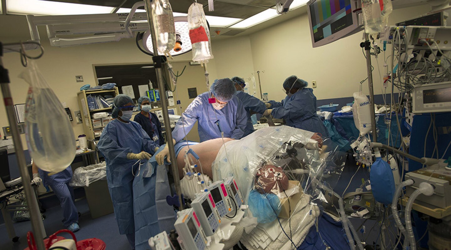 Abernathy is prepared for surgery to receive donated kidney as part of a five-way organ transplant swap in New York