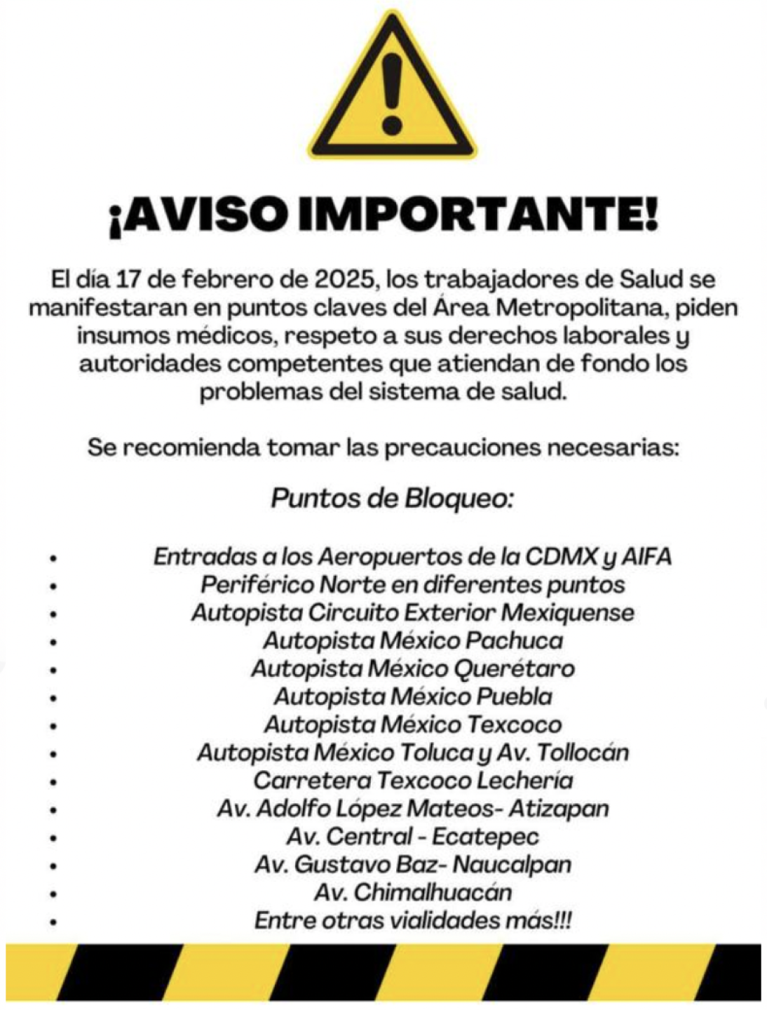 Bloqueo 17 de febrero