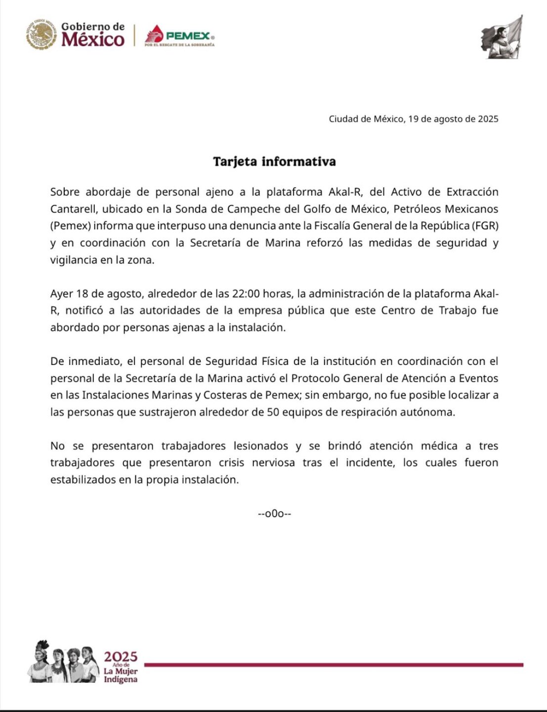 comunicado pemex