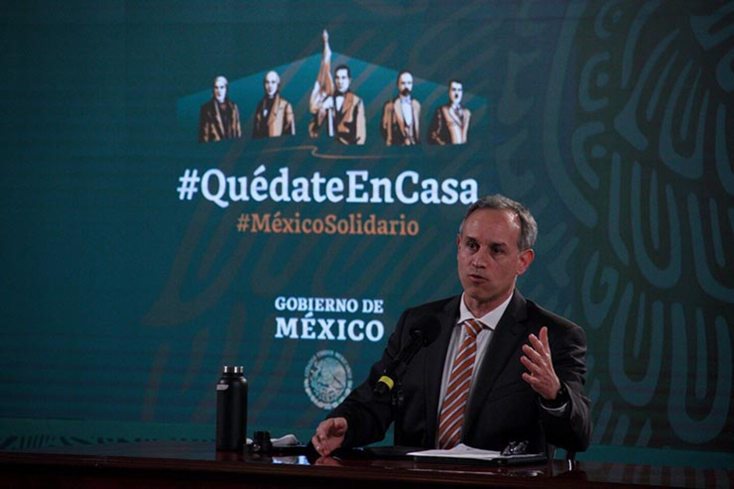 Hugo López Gatell, subsecretario de Prevención y Promoción de la Salud; durante la primera conferencia del año informe COVID-19 que se lleva a cabo en Palacio Nacional.