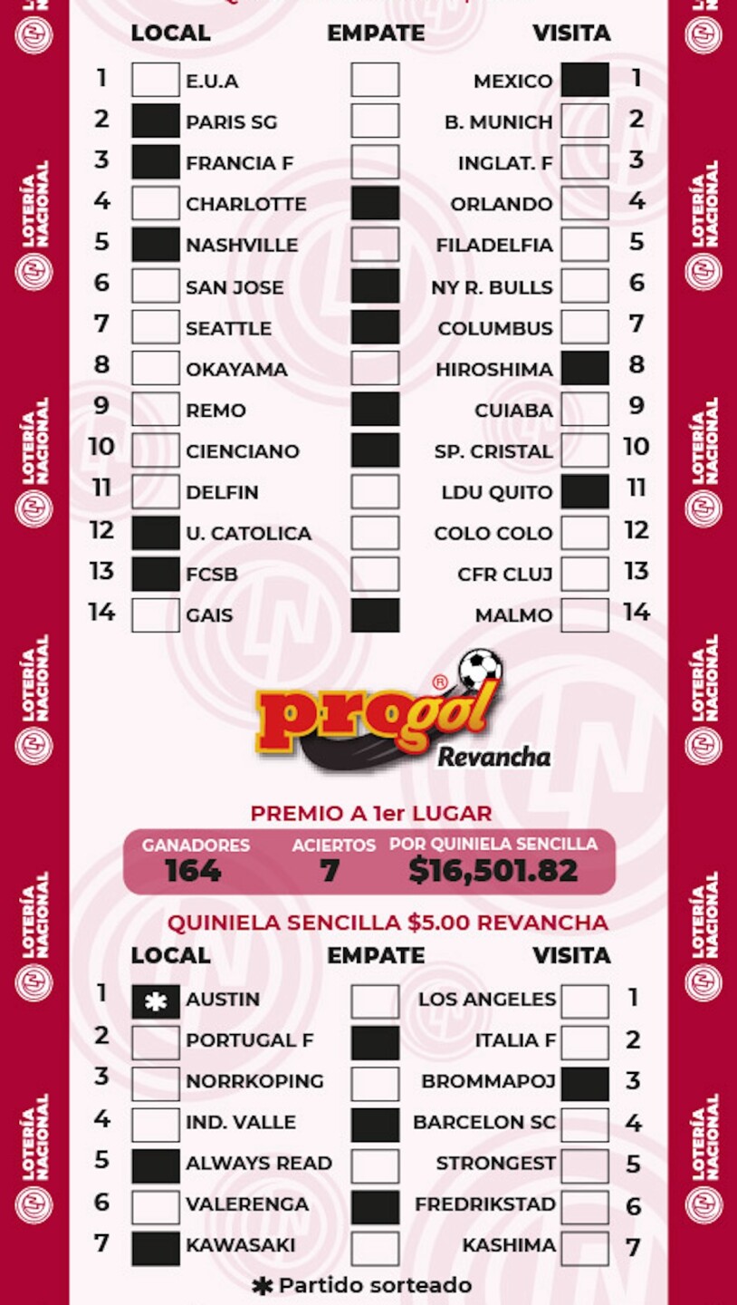 Ganadora Progol Revancha