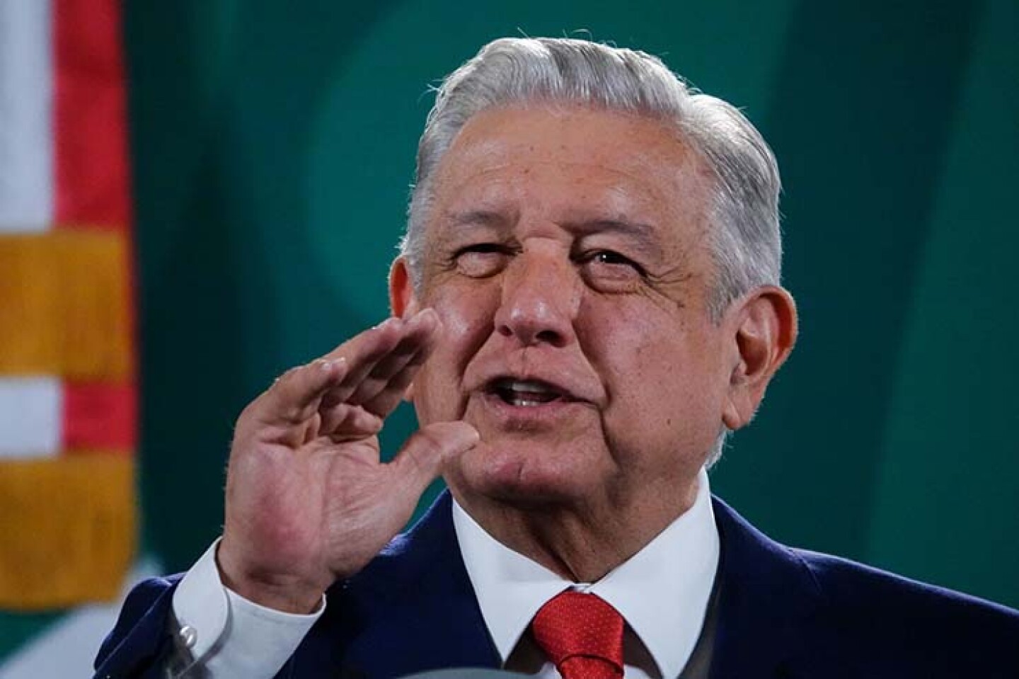Andrés Manuel López Obrador durante la conferencia matutina en Palacio Nacional