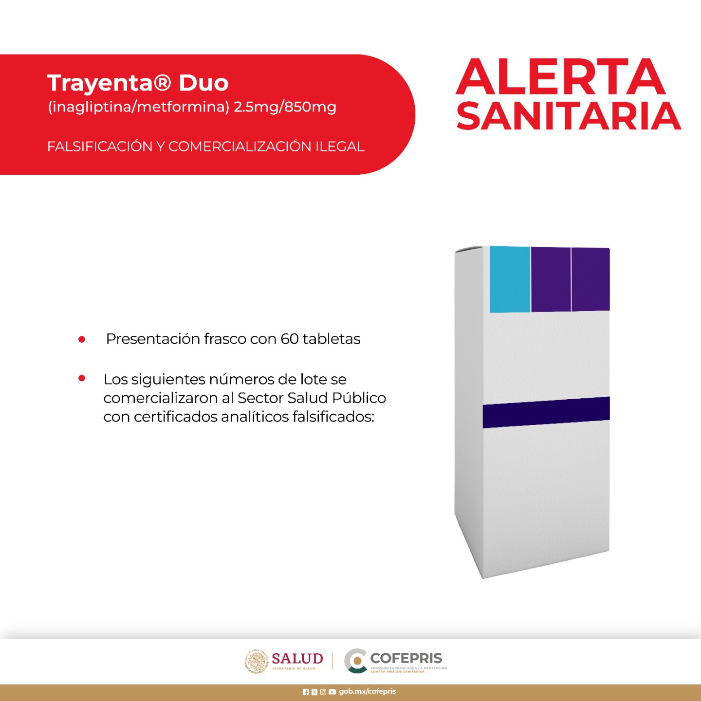 alerta cofepris medicamento diabetes tipo 2