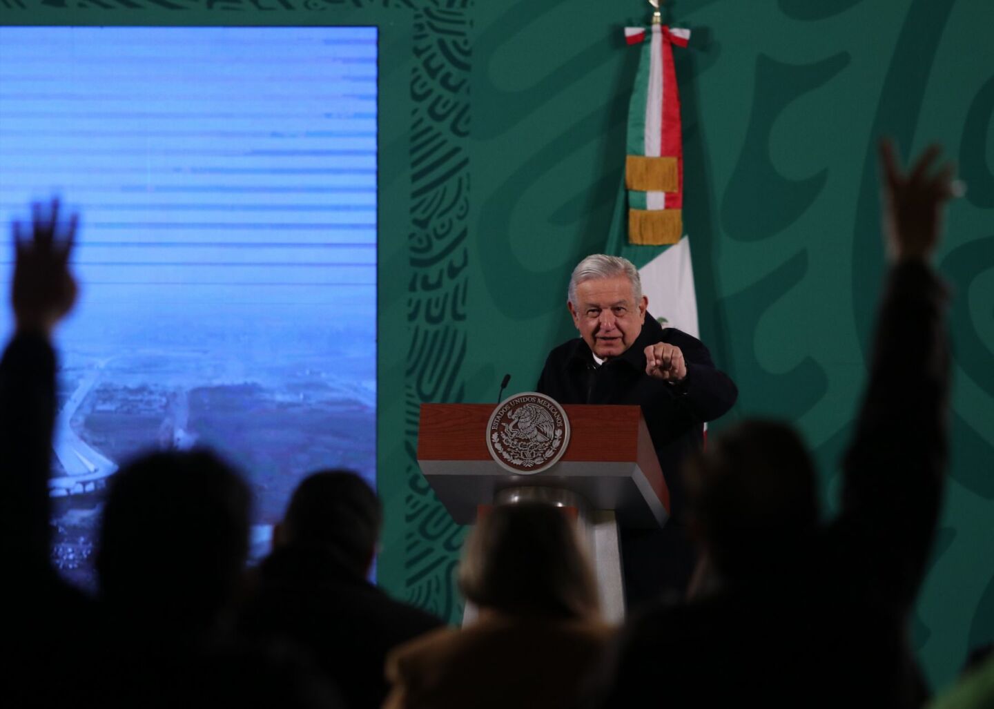 Andrés Manuel López Obrador, presidente de México durante la conferencia matutina en Palacio Nacional.