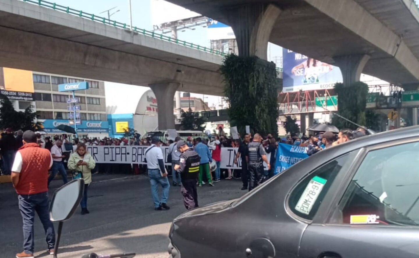 Bloqueo en periférico norte hoy (1)