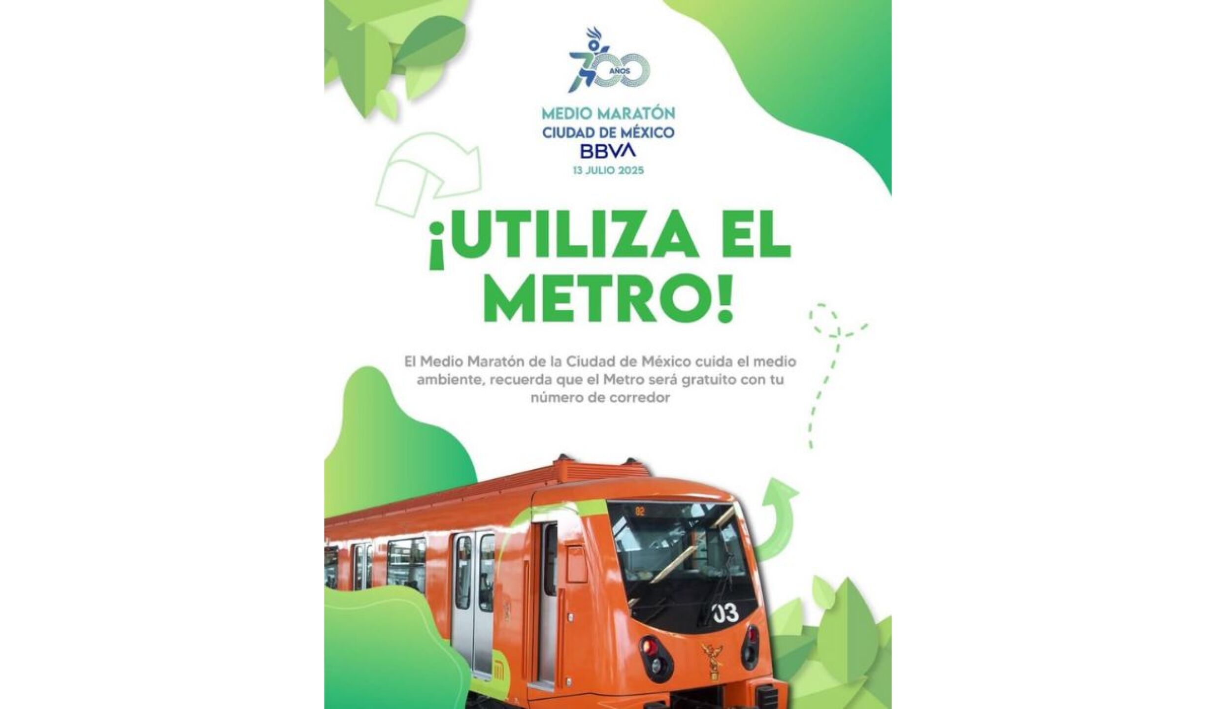Servicio de Metro CDMX - Medio Maratón BBVA