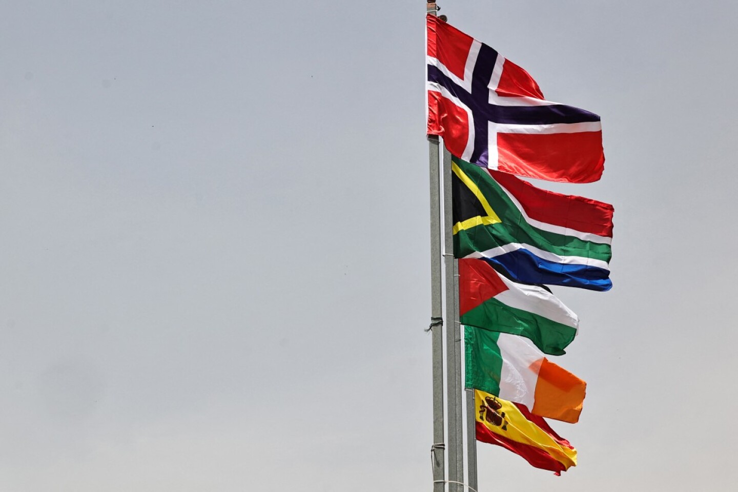 banderas sudafrica, España, Irlanda noruega y palestina