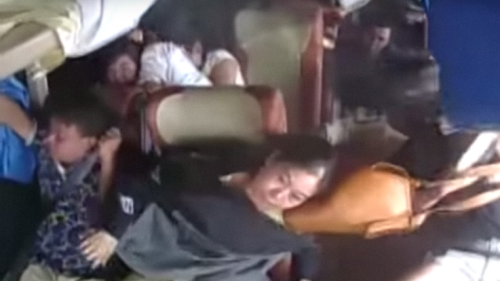 Accidente autobús China video