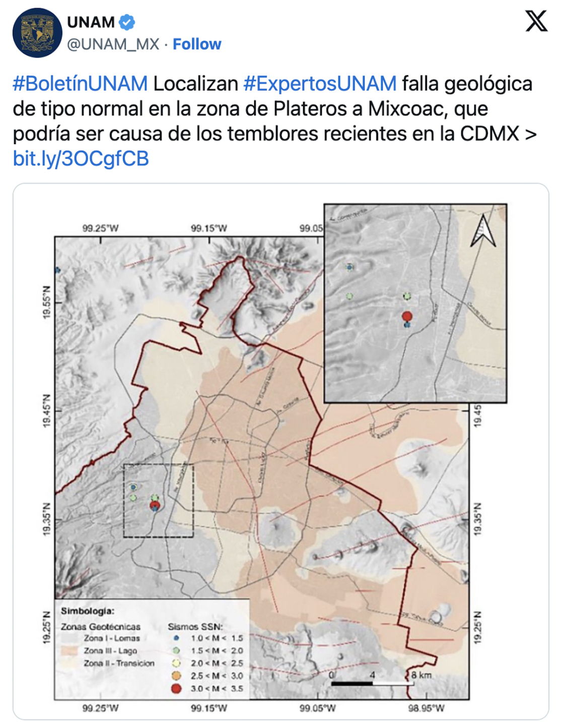La UNAM confirma una falla geológica en CDMX