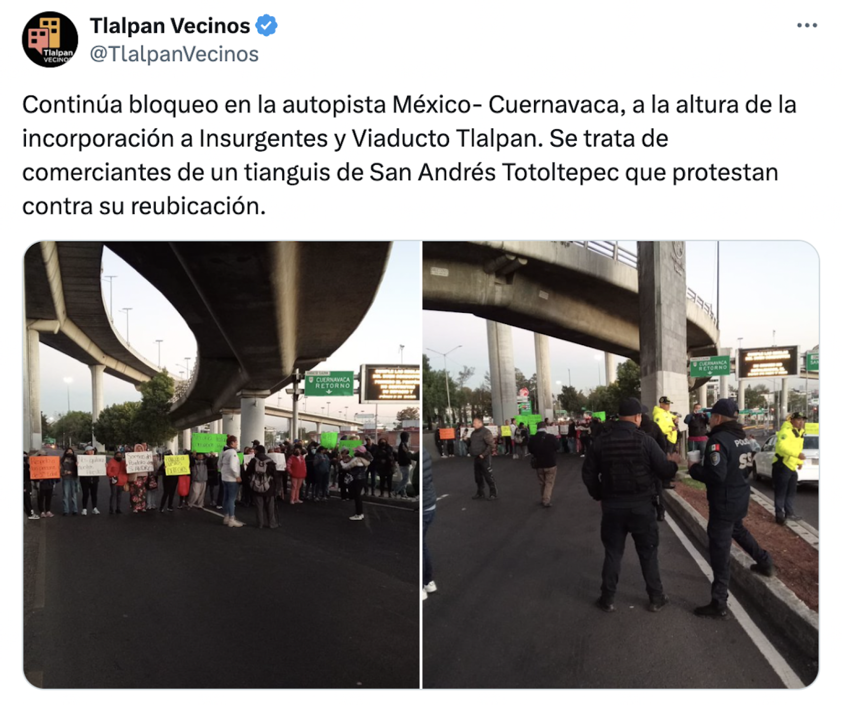 Bloqueo en la autopista México- Cuernavaca