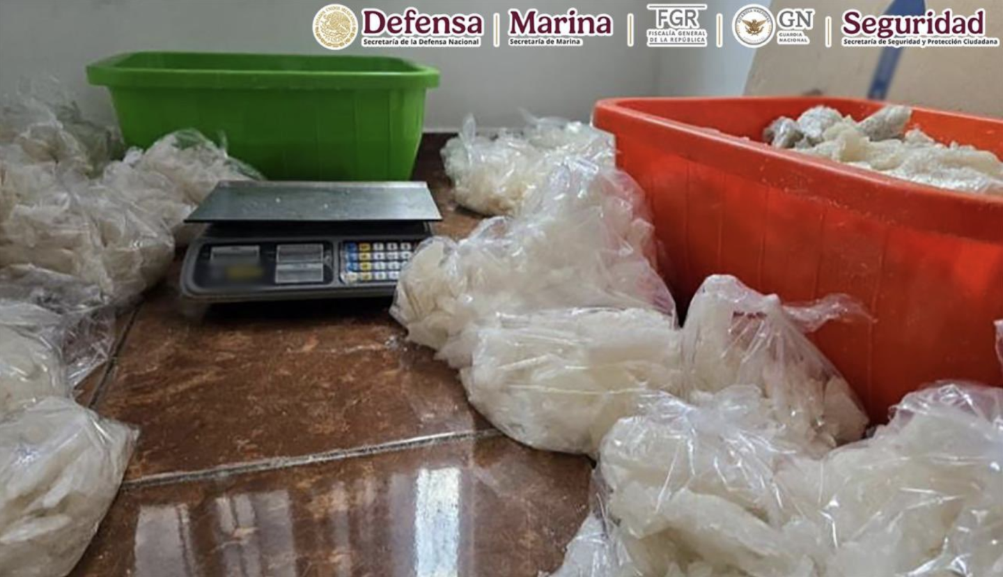 Se aseguraron 800 kilos de metanfetamina en Morelia, Michoacán