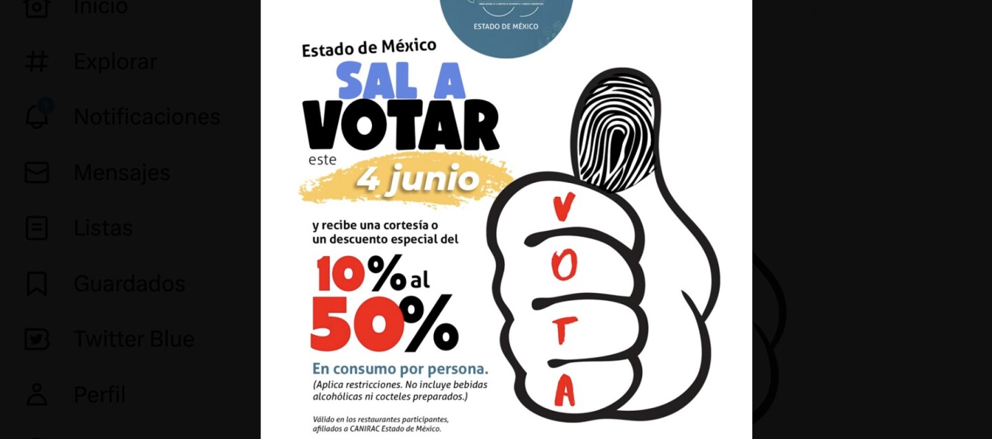 Elecciones Edomex 2023: Restaurantes con descuentos y regalos para votantes