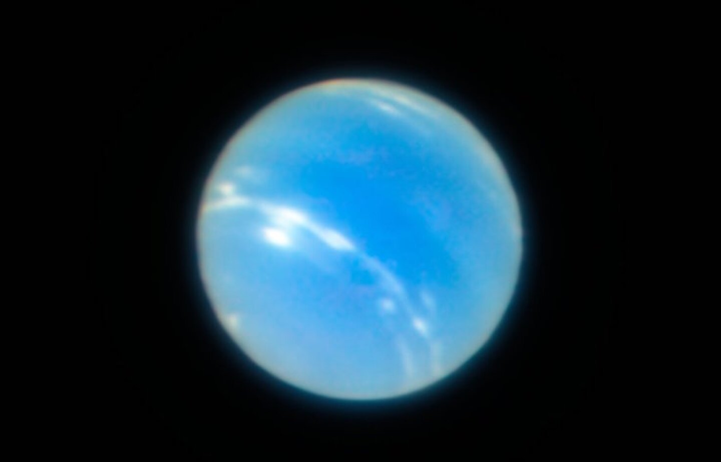 Neptune from the VLT with MUSE/GALACSI Narrow Field Mode adaptive optics