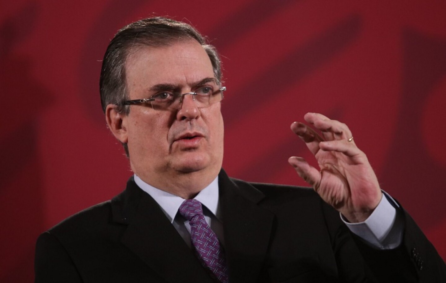 Marcelo Ebrard, secretario de Relaciones Exteriores, durante la conferencia matutina.