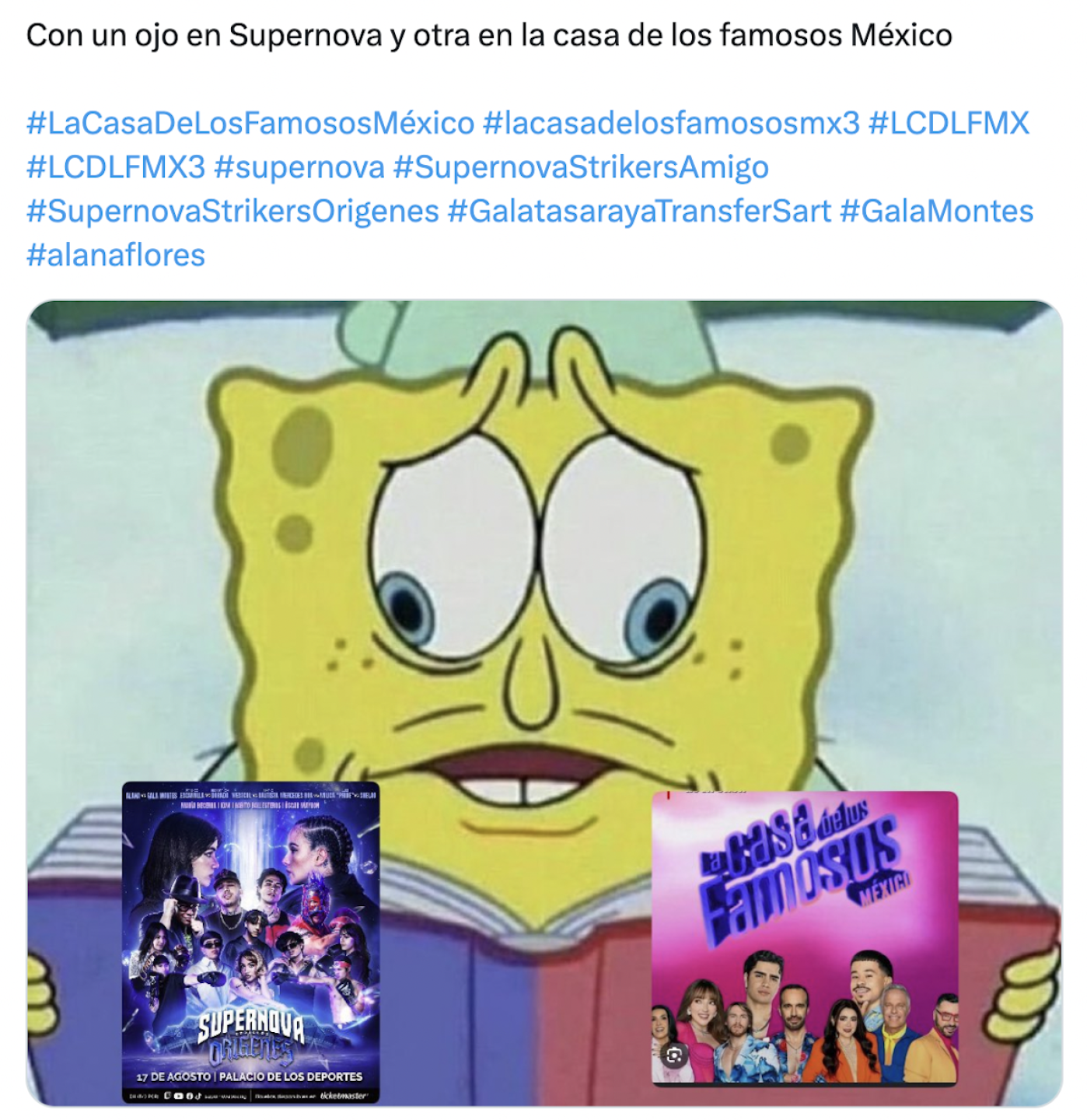 meme La Casa de los Famosos México 2025 y Supernova Strikers 2025