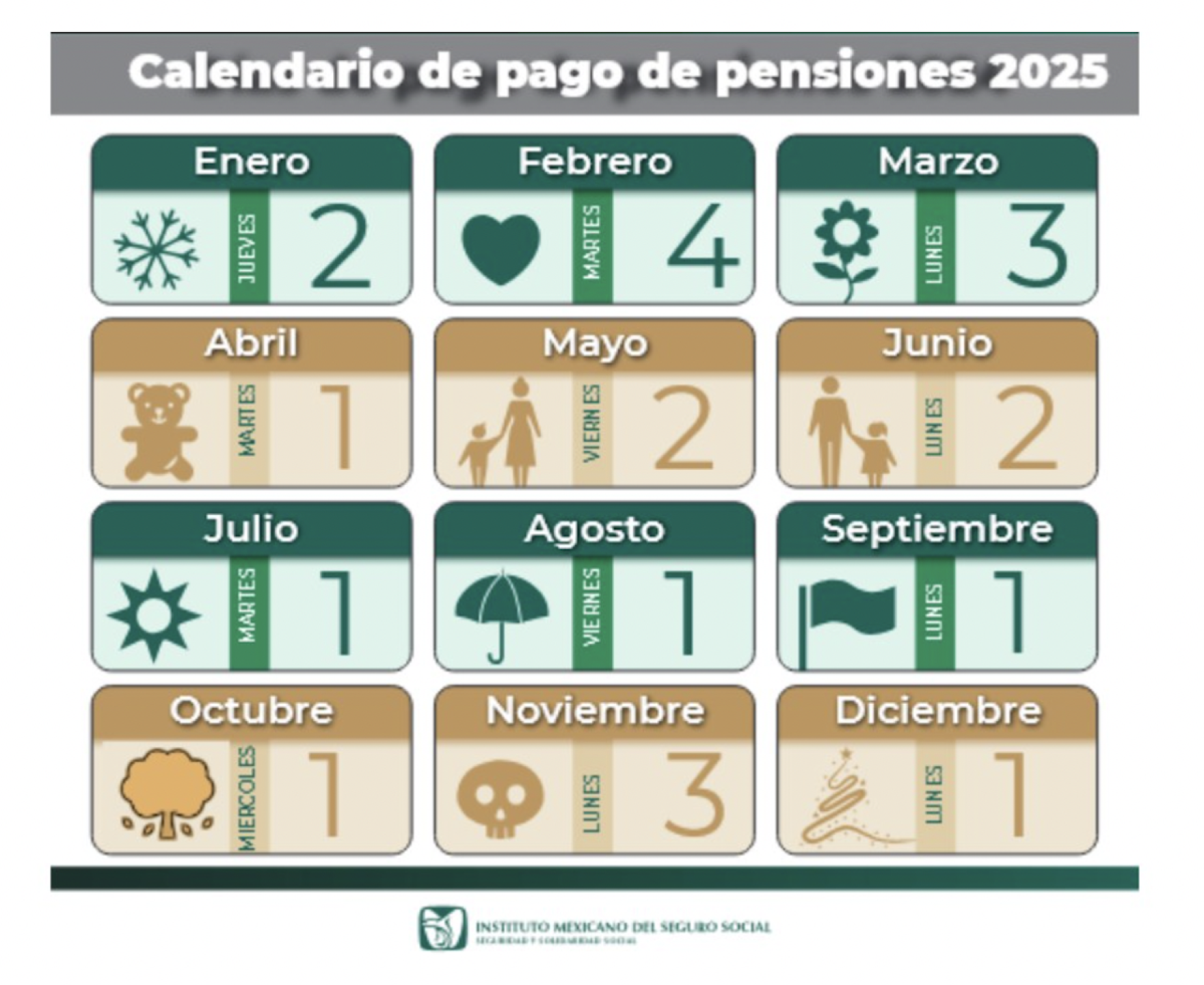 Calendarios del IMSS