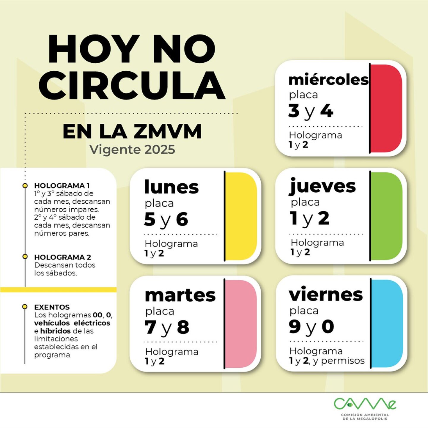 Calendario del Hoy No Circula
