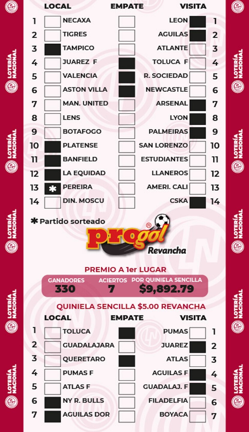 Ganadora Progol Revancha