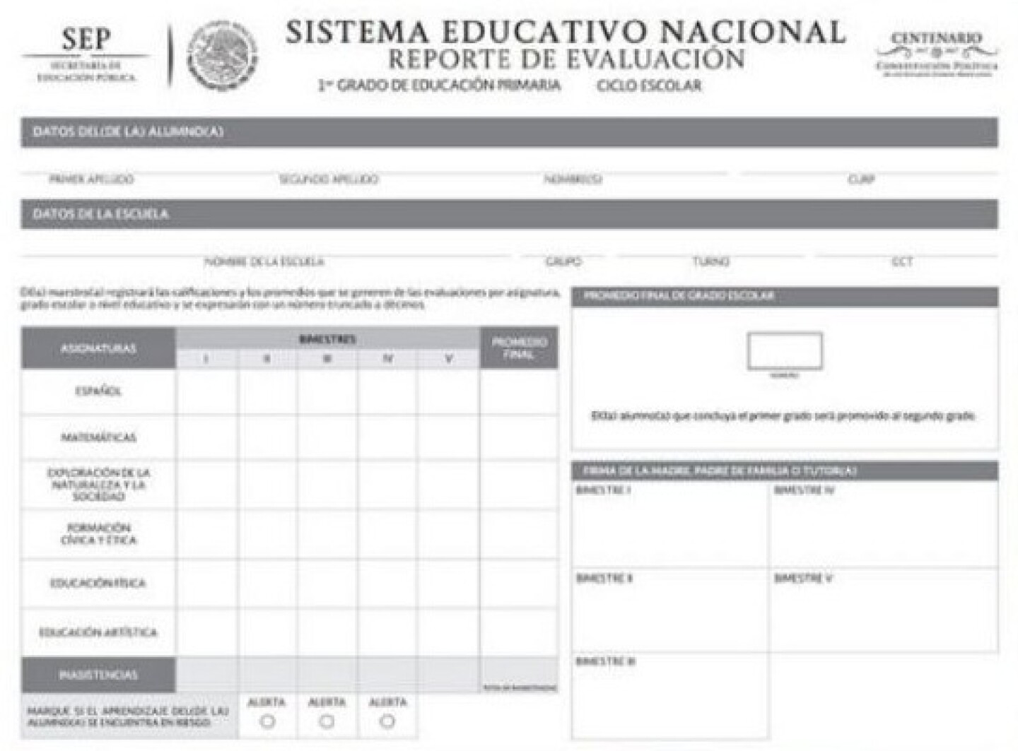 Sep diseño calificaciones