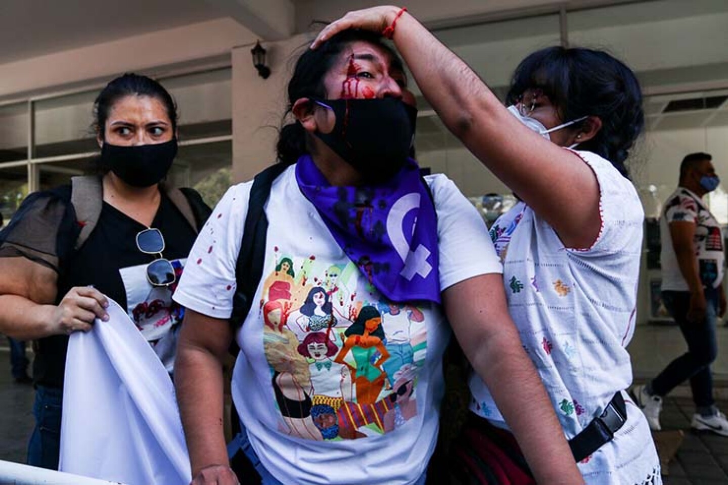 Yolitzin Jaimes resultó herida durante la protesta contra Félix Salfado Macedonio