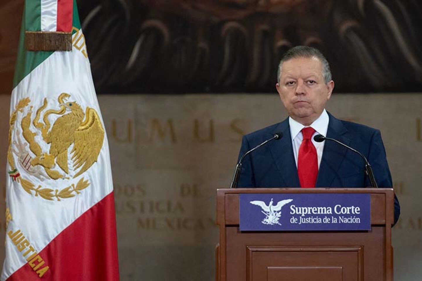 Arturo Zaldívar, ministro presidente de la Suprema Corte de Justicia de la Nación (SCJN) y del Consejo de la Judicatura Federal (CJF), durante conferencia de prensa anunció su rechazo a la ampliación de su mandato promovida por Andrés Manuel López O