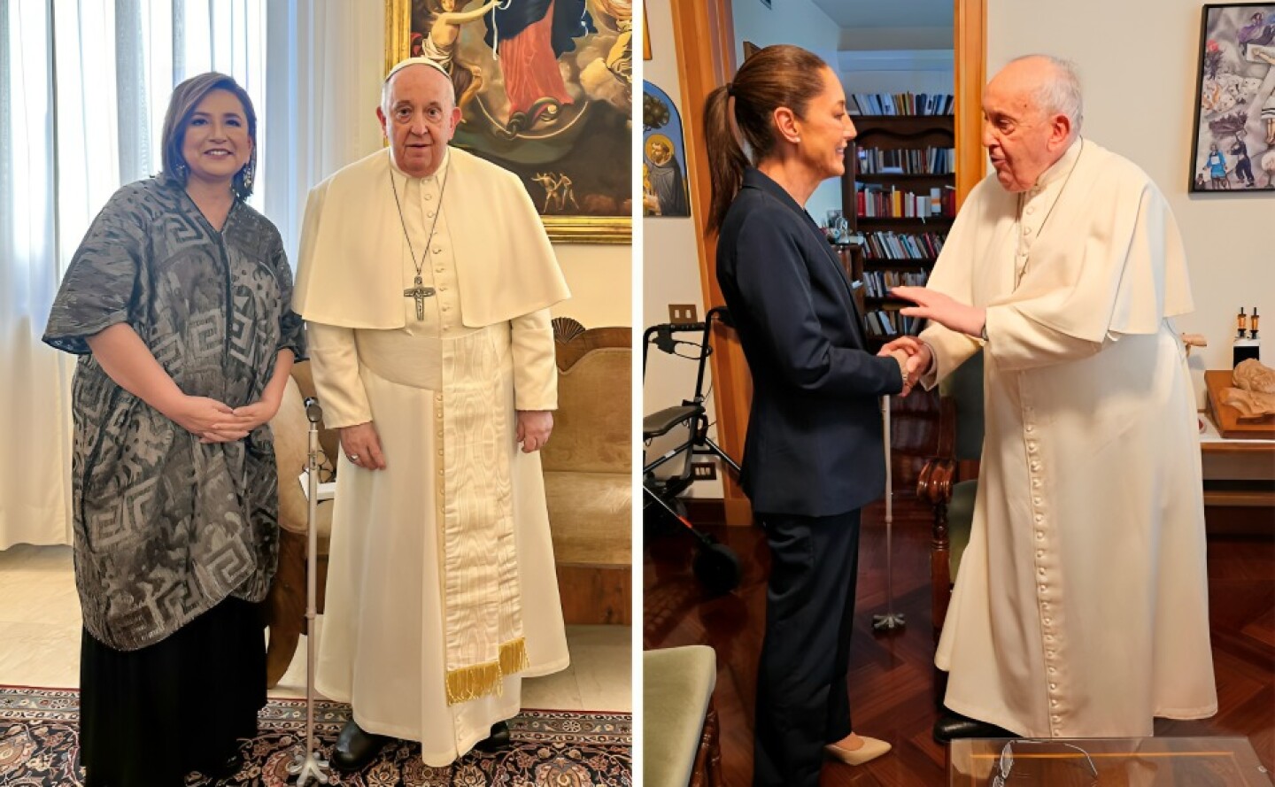 Xóchitl Gálvez y Claudia Sheinbaum Papa Francisco