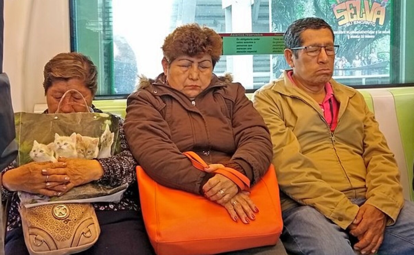 Lima Peru- napping people on the subway