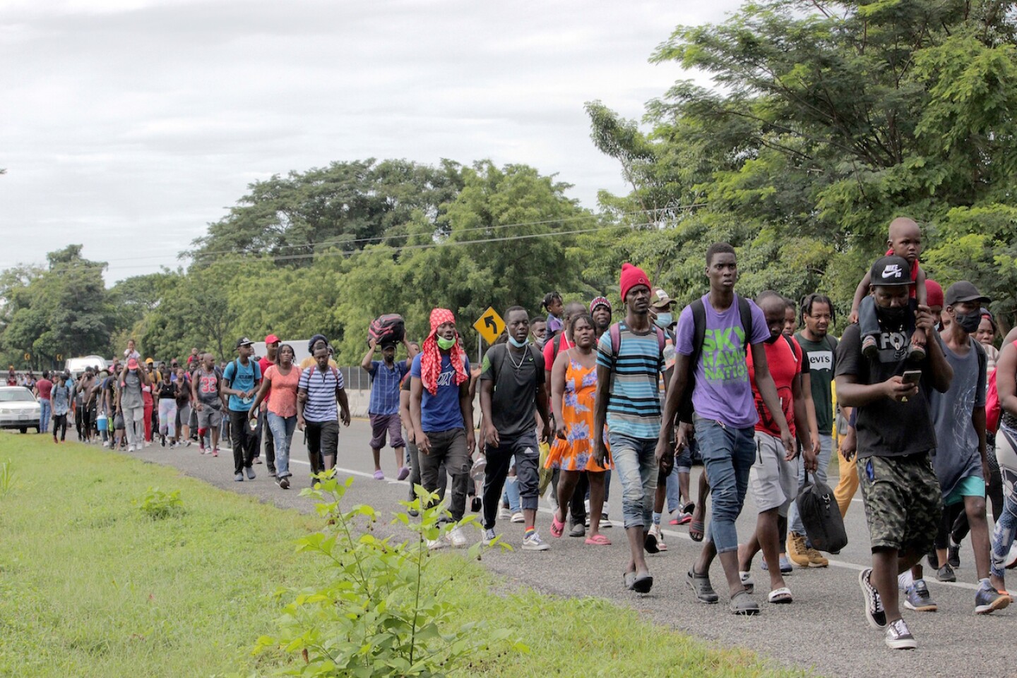 México busca instalar campamento para migrantes haitianos en la frontera sur