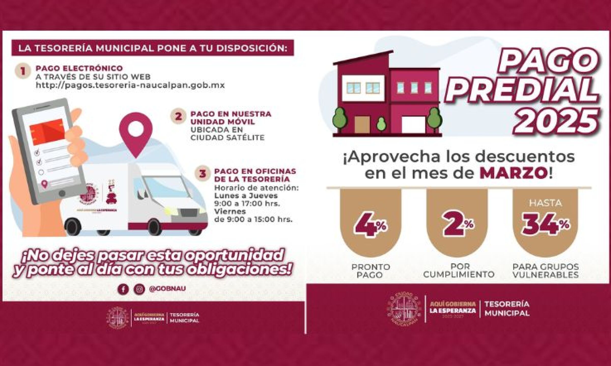 Descuentos de marzo en predial Naucalpan