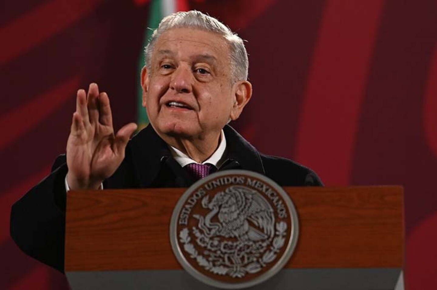 Andrés Manuel López Obrador, presidente de México, durante su participación en la conferencia mañanera.