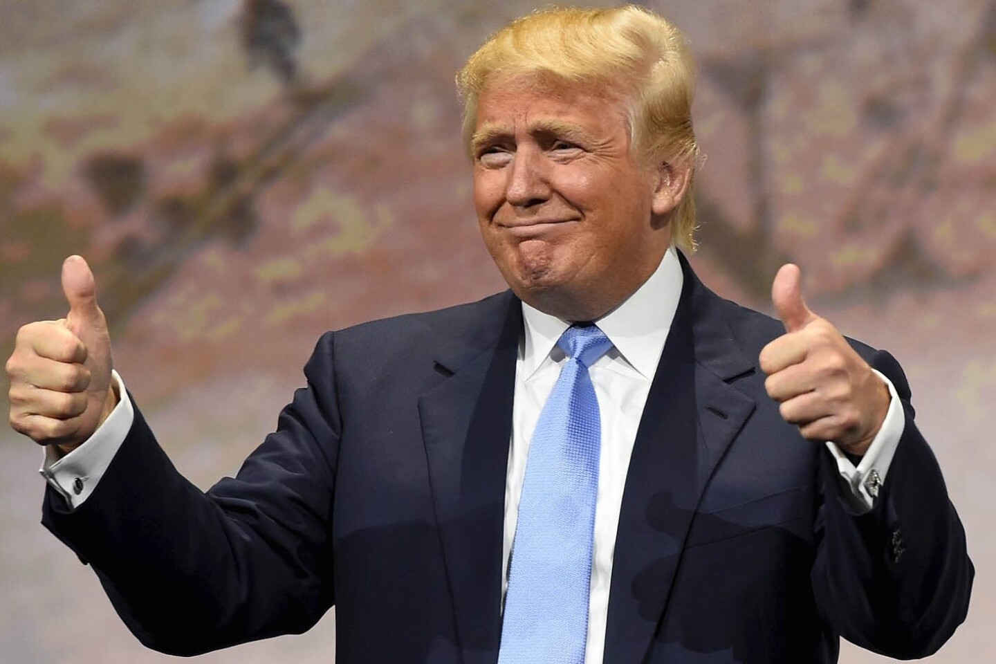 Donald Trump speaks during the National Rifle Association's annual meeting in Nashville, Tennessee