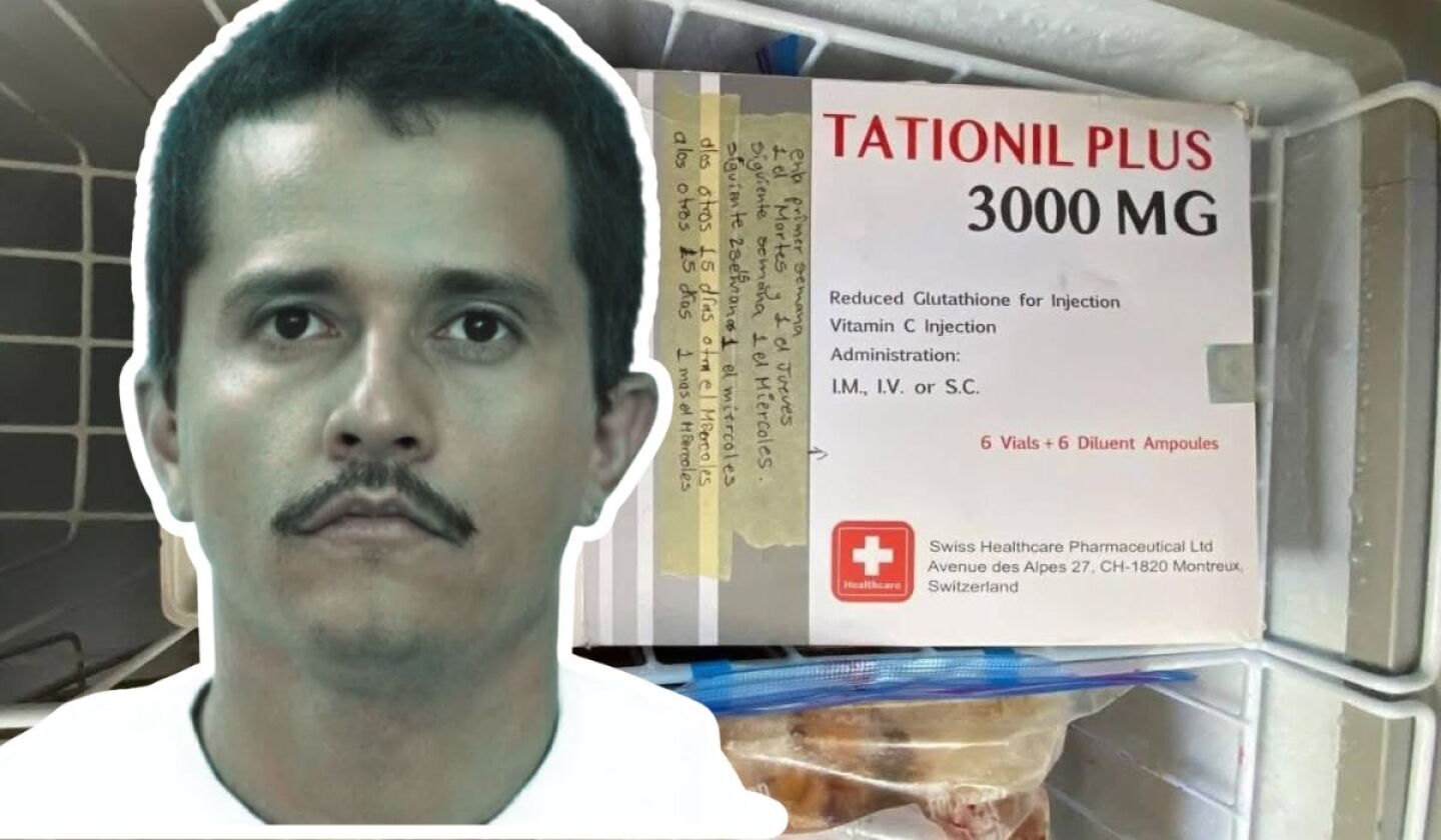 el mencho glutathione Nombre y precio del medicamento contra el envejecimiento encontrado en la habitación de 'El Mencho'
