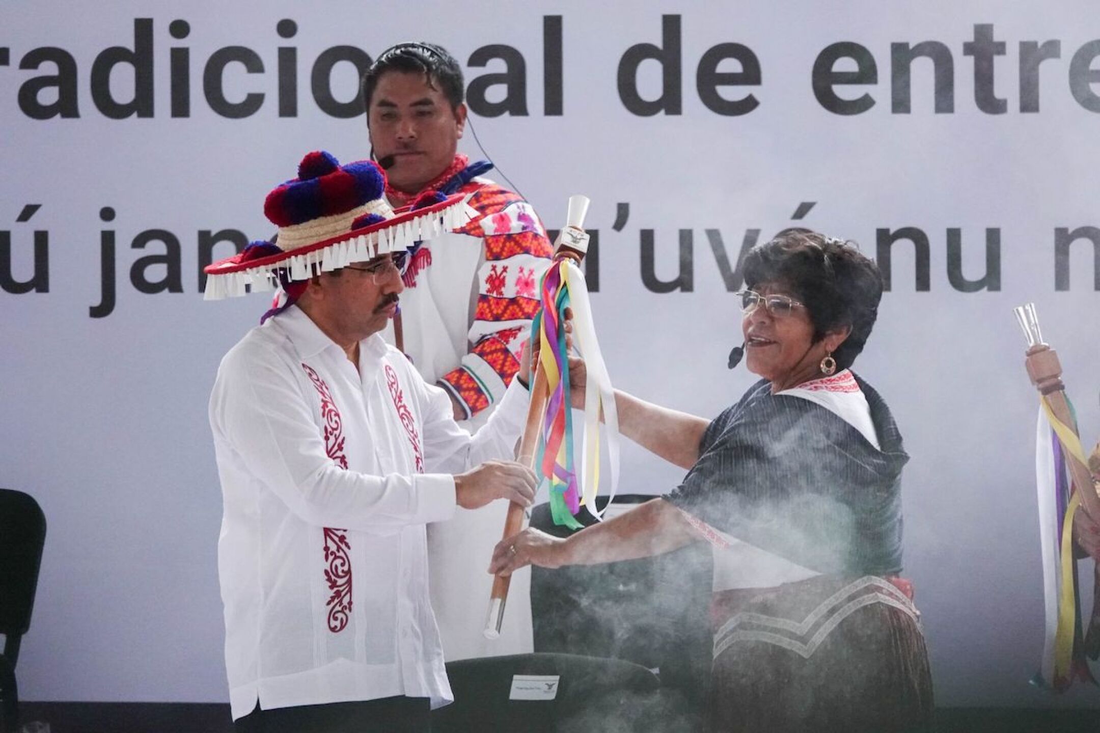 Hugo Aguilar Ortiz durante Ceremonia de entrega de bastones de mando