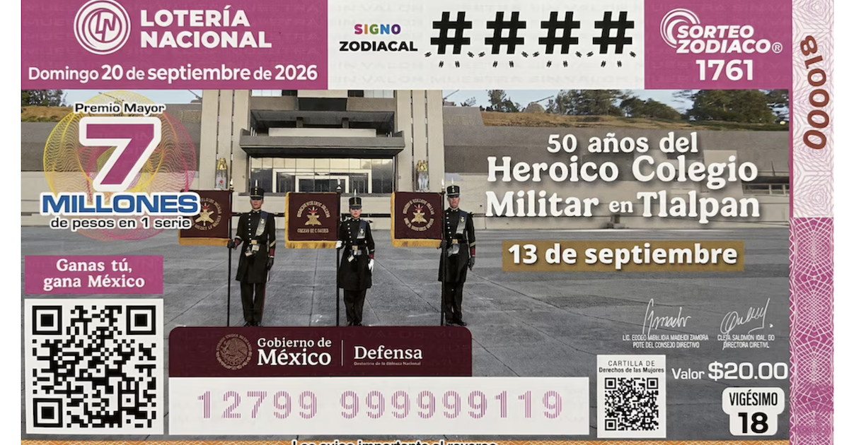 Photo: ejecentral.com.mx loteria 20 de septiembre.png