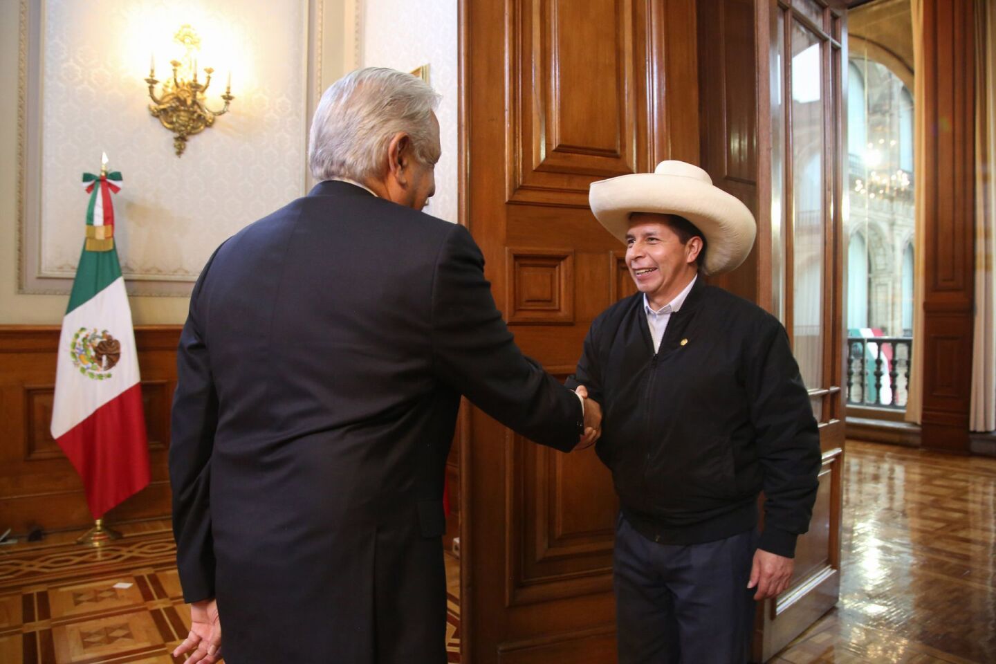 Andrés Manuel López Obrador recibió al presidente del Perú, José Pedro Castillo Terrones, con motivo de la reunión de la CELAC.