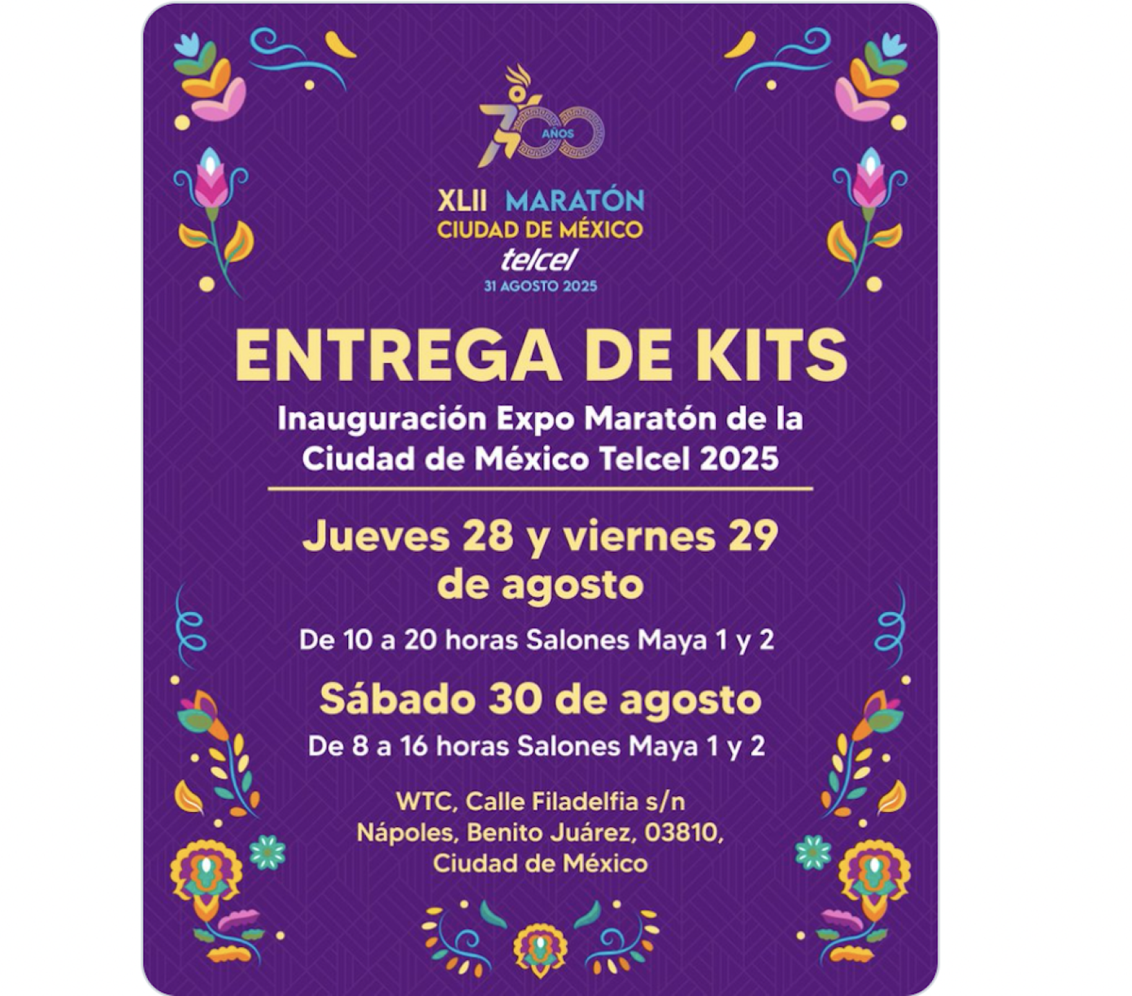 entrega de kits del maratón de la cdmx
