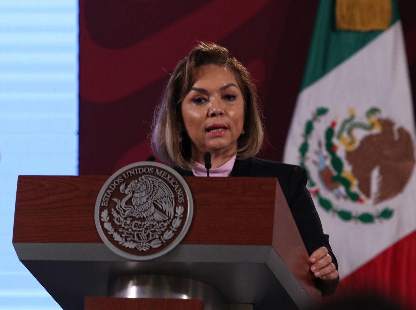 Cecilia Margarita Sánchez Gracía, durante la intervención como candidato a secretario general del Sindicato de Trabajadores Petroleros de la República Mexicana (STPRM)