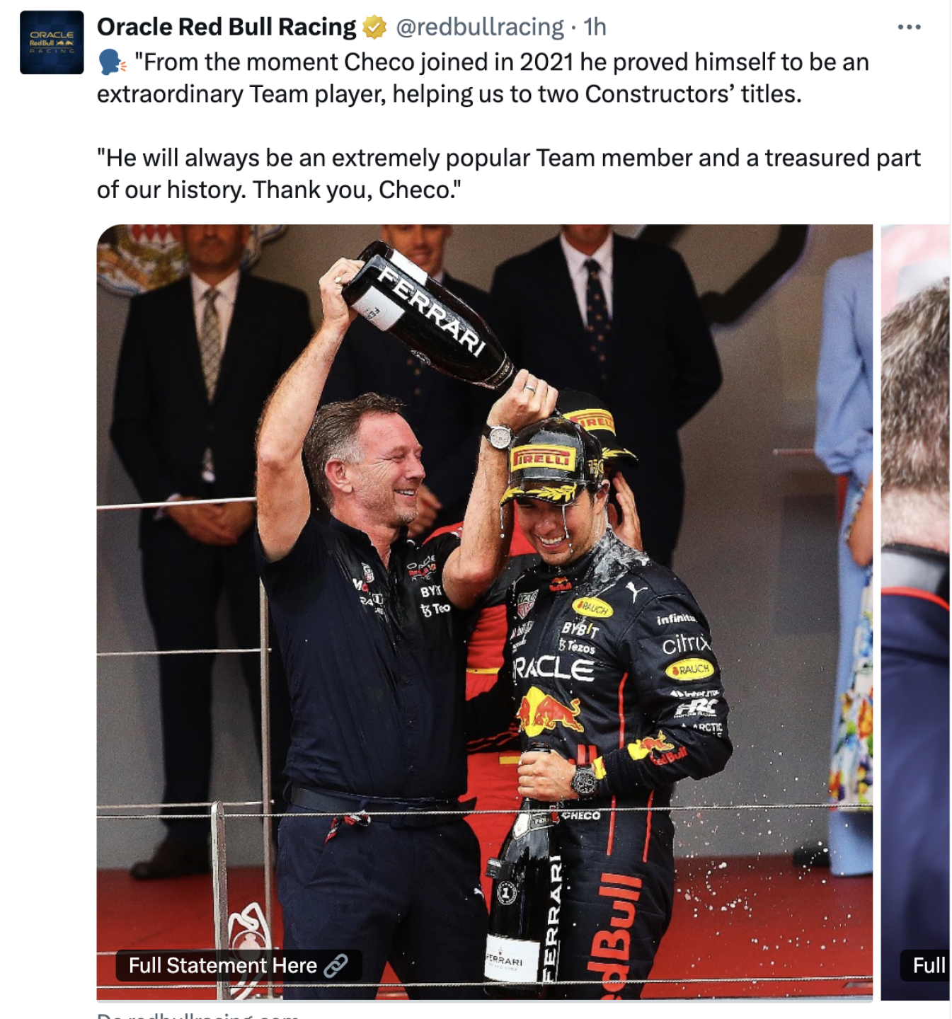 Sergio “Checo” Pérez deja Red Bull