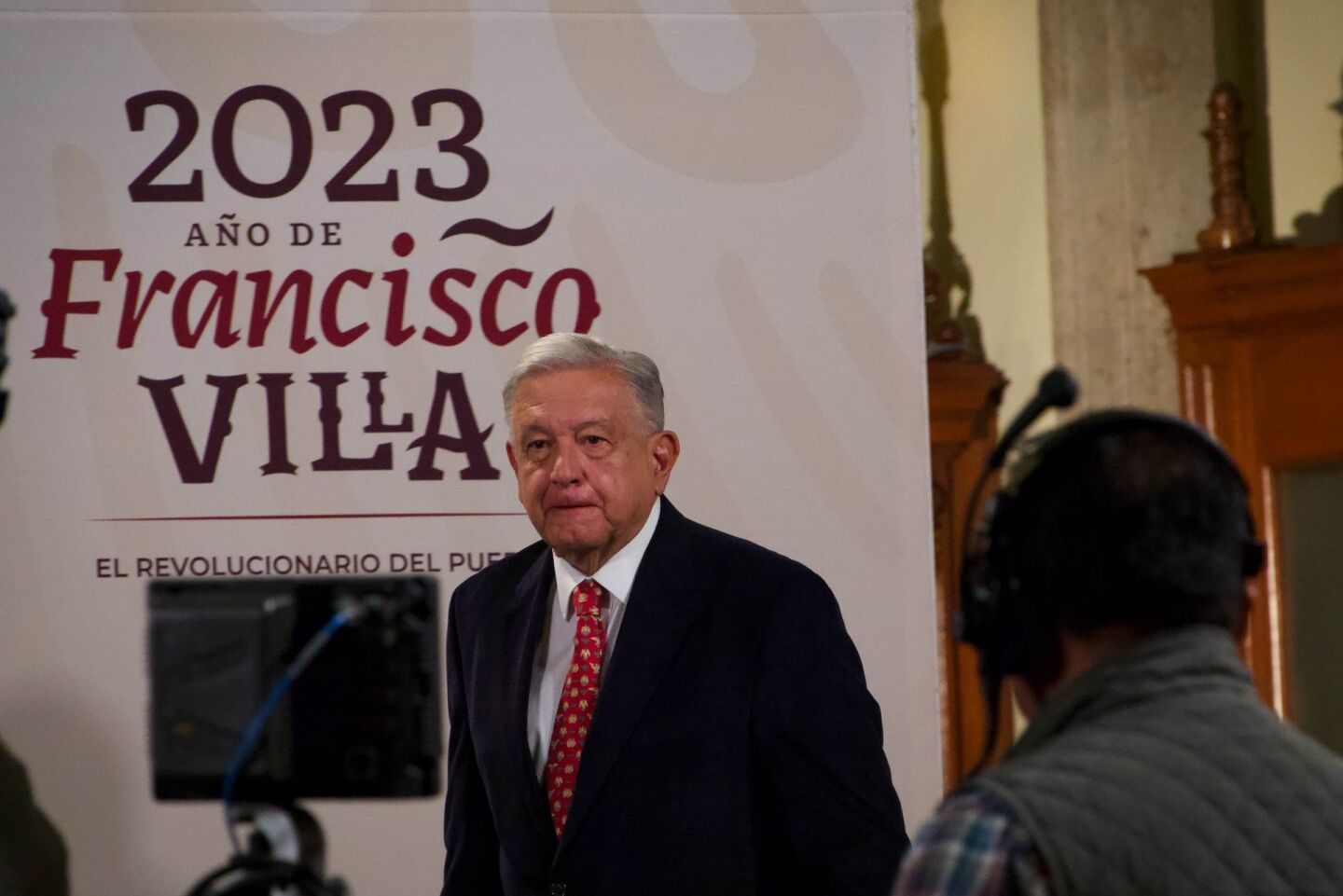 Andrés Manuel López Obrador, durante la conferencia matutina desde Palacio Nacional.