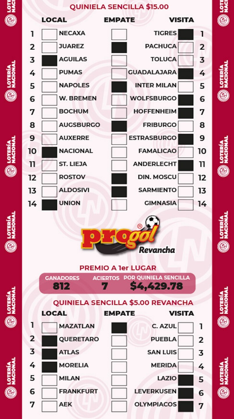 Ganadora Progol Revancha