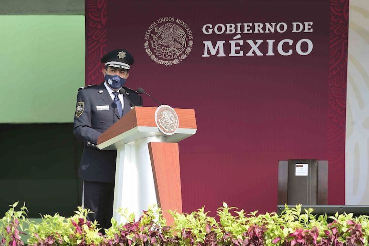 Manuel Espino Barrientos, Comisionado de Servicio de protección Federal durante la ceremonia de graduación de la 15ª Generación del Curso de Formación Inicial del Servicio de Protección Federal.