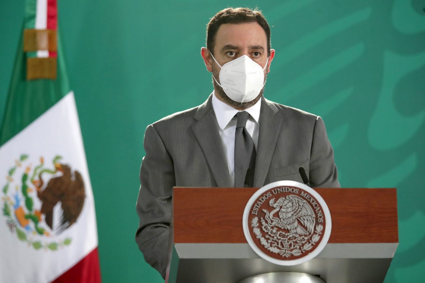 Alejandro Tello Cristerna, gobernador de Zacatecas, durante la mañanera en Zacatecas.