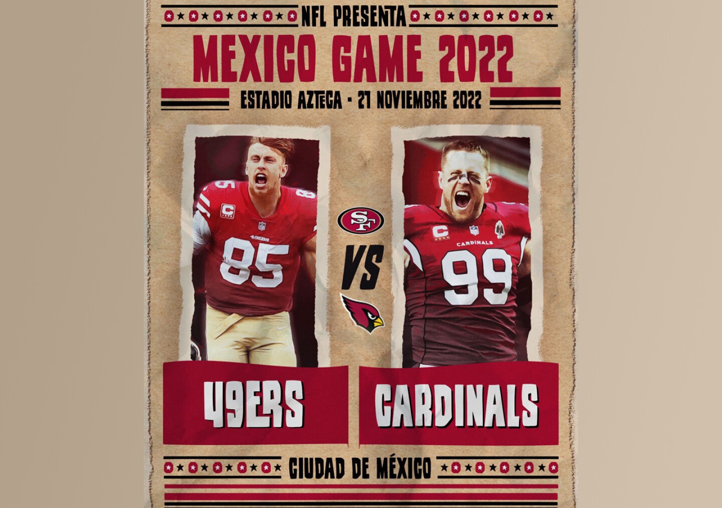 49ers vs. Cardenales