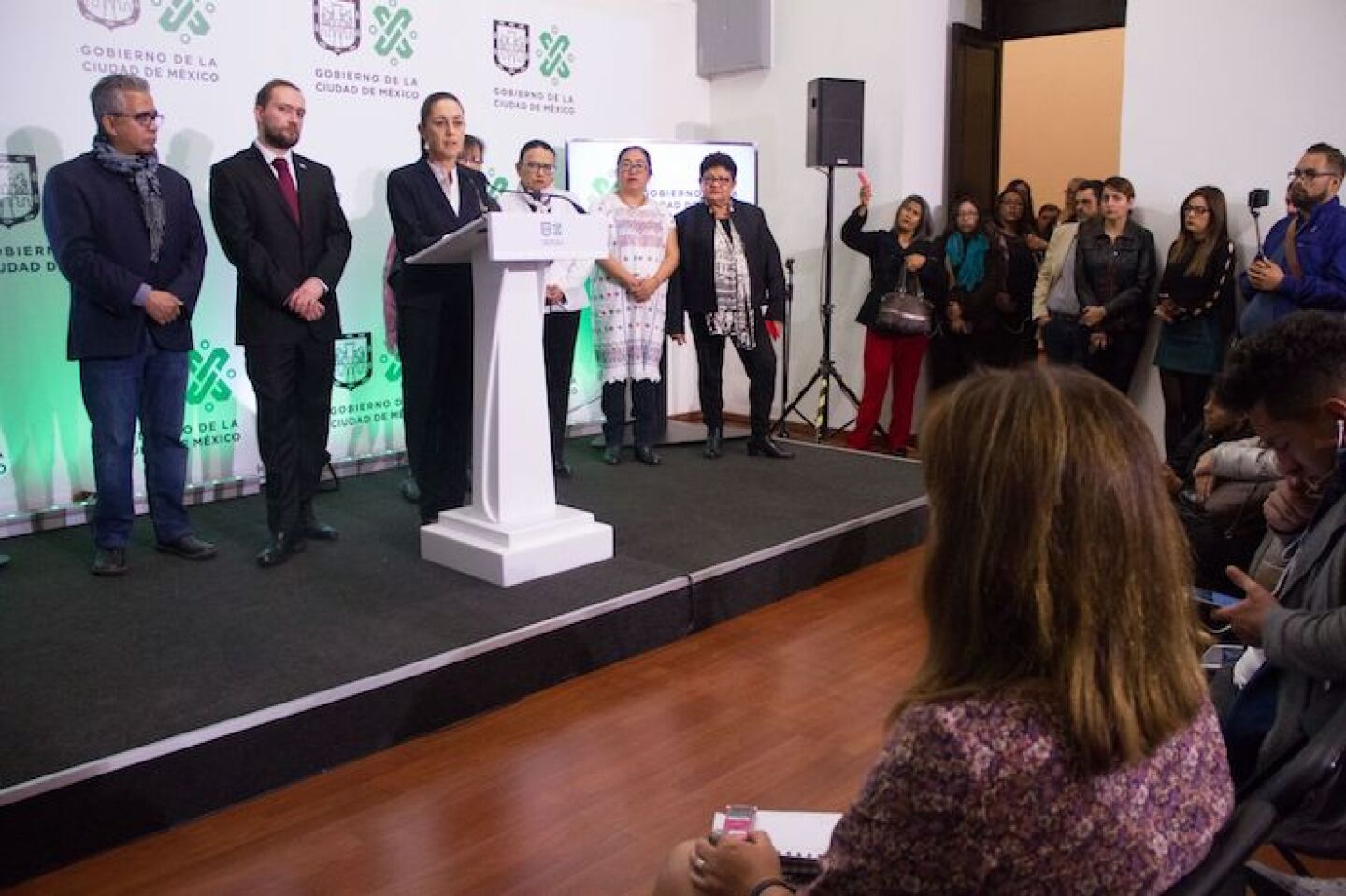 IUDAD DE MÉXICO, 10DICIEMBRE2018.- Claudia Sheinbaum, jefa de Gobierno de la Ciudad, en conferencia hablo sobre la liberación de un preso Indígena que fue liberado y de su participación en la reunión del gabinete de seguridad del Presidente Andrés Manuel López Obrador, esta mañana en Palacio Nacional.FOTO: VICTORIA VALTIERRA /CUARTOSCURO.COM