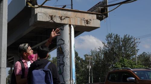 Aspectos de la zona cero en la estación Olivos donde según el informe de peritos noruegos la falla se encontraba en la construcción