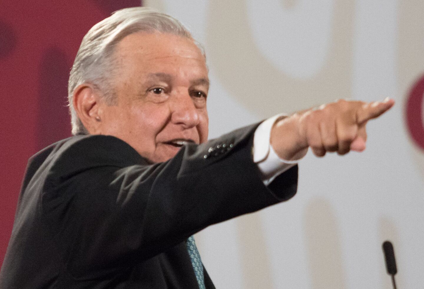 Andrés Manuel López Obrador, jefe del ehecutivo federal, en su conferencia mañanera, que se lleva acabo en el salón tesorería de Palacio Nacional.